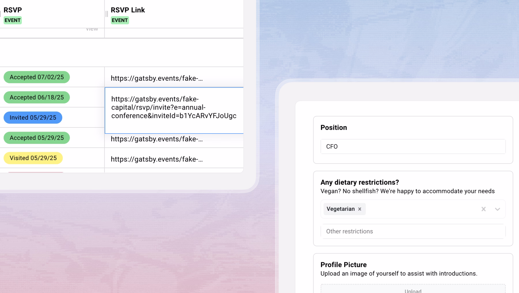 Screenshot from Gatsby